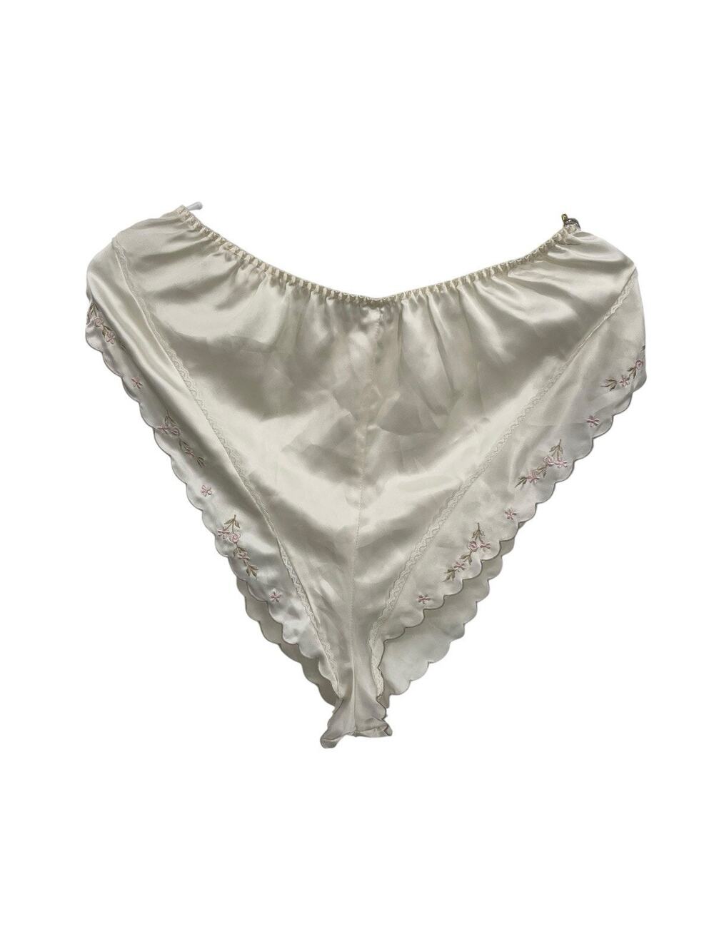 NWT Vintage Etienne Panty Ivory Cream Floral Embroidery Lace Size Small